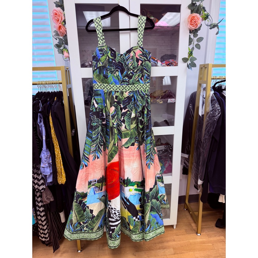 Alice + Olivia Fia Fit-And-Flare Dress Gown in Palm Beach NWT's $995 Cocktail - Picture 2 of 16
